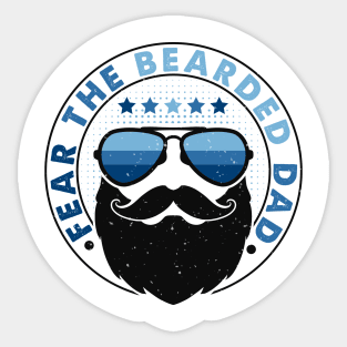 Fear the bearded Dad Retro Gift for Father’s day, Birthday, Thanksgiving, Christmas, New Year Sticker
